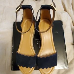 Jcrew Blue Suede Sandals